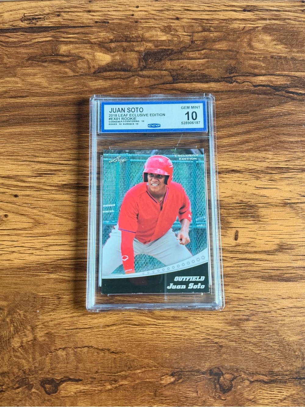 2018 Leaf Exclusive Juan Soto Rookie CCG 10 Gem Mint Nationals RC EX01